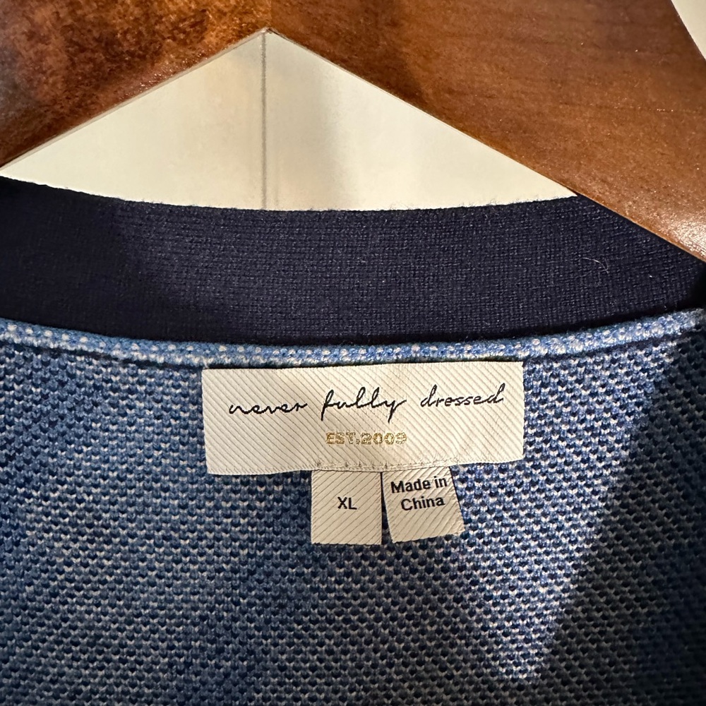 Never Fully Dressed Blue Patterned Long Cardigan - image 4